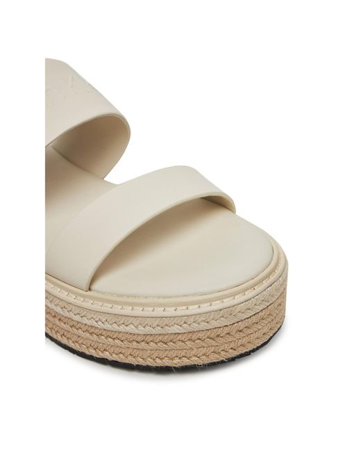 Calvin Klein White Espadrilles Flatform Wedge Slide