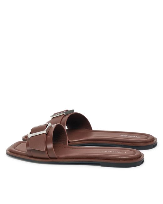 Calvin Klein Brown Pantoletten Flat Slide W/Buckle