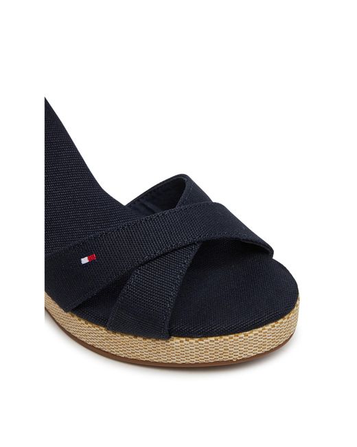 Tommy Hilfiger Blue Sandalen Flag High Wedge Espad Crisscross Fw0Fw08661