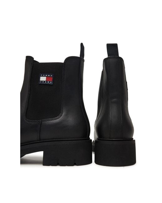 Tommy Hilfiger Black Klassische Stiefeletten Tjw Chelsea Leather Boot En0En02825