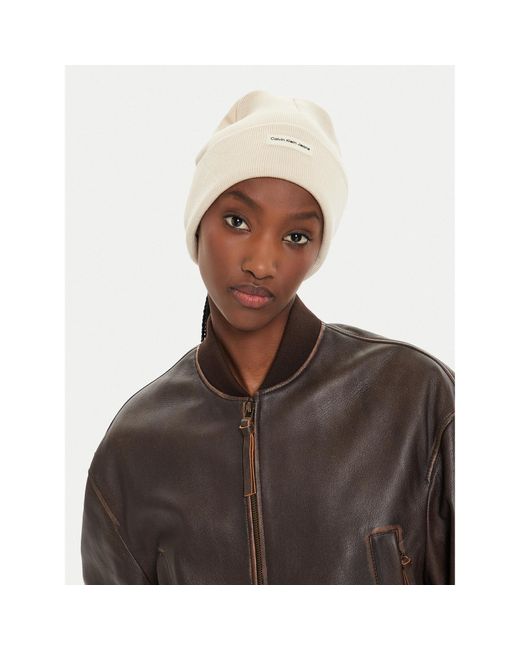 Calvin Klein Mutze Inst Patch Beanie K60K612322 in Braun Lyst DE