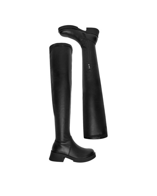 DeeZee Black Overknees Tya81-J218