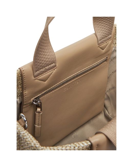 Calvin Klein Metallic Handtasche Ck Raffia Small Tote Crossbody K60K613026