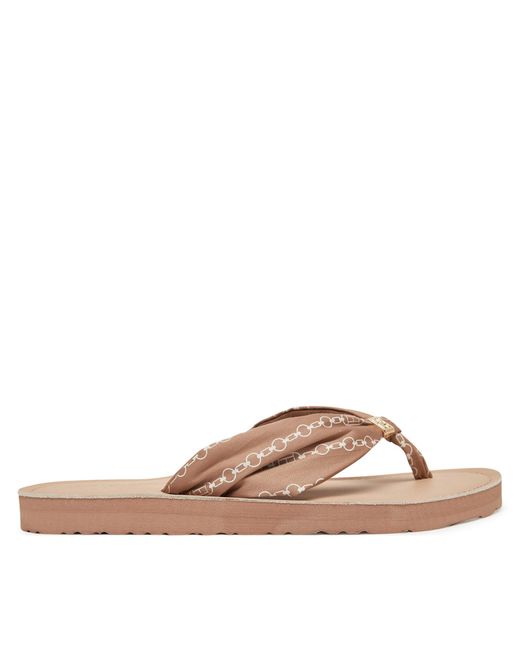 Tommy Hilfiger Brown Zehentrenner Th Chain Print Elevated Sandal Fw0Fw08519