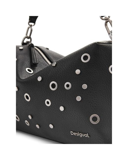 Desigual Black Schwarze Handtasche Mit Reißverschluss