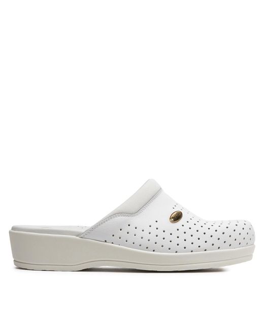 Scholl Pantoletten Clog Back Guard F20175 1065 410 in White für Herren