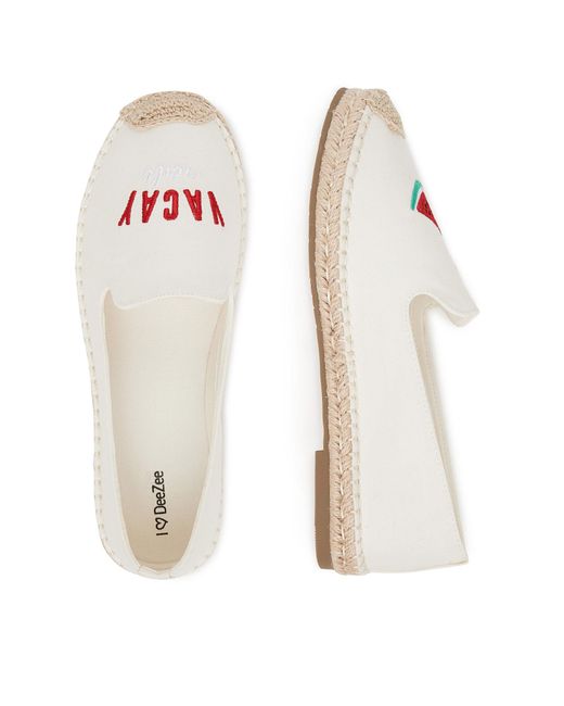 DeeZee White Espadrilles Mxcr-232