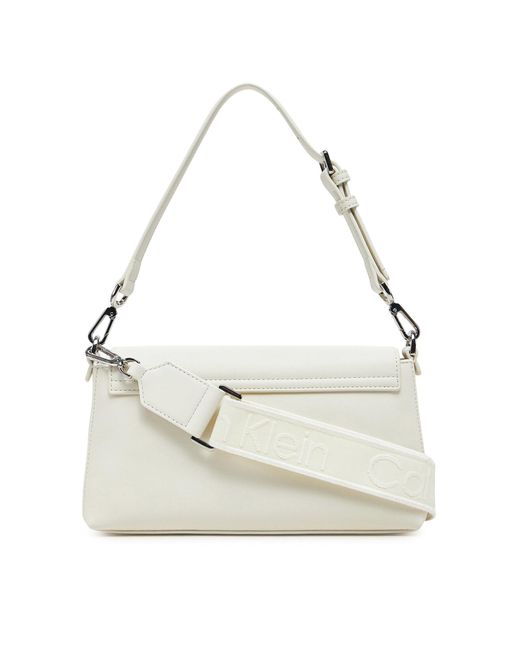 Calvin Klein White Handtasche Ck Must Convertible Shoulder Bag K60K612902