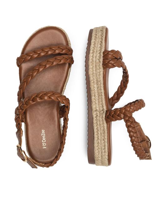 DeeZee Brown Espadrilles E8875-1