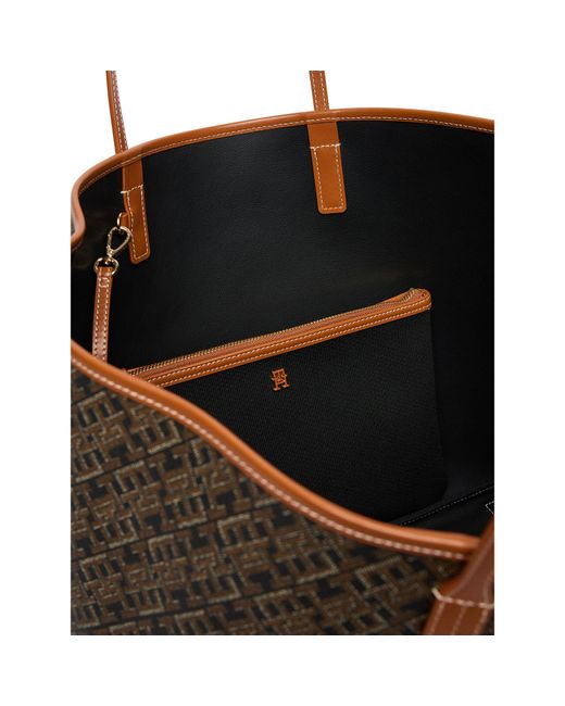 Tommy Hilfiger Black Handtasche Th Monoplay Maxi Tote Le Aw0Aw18850