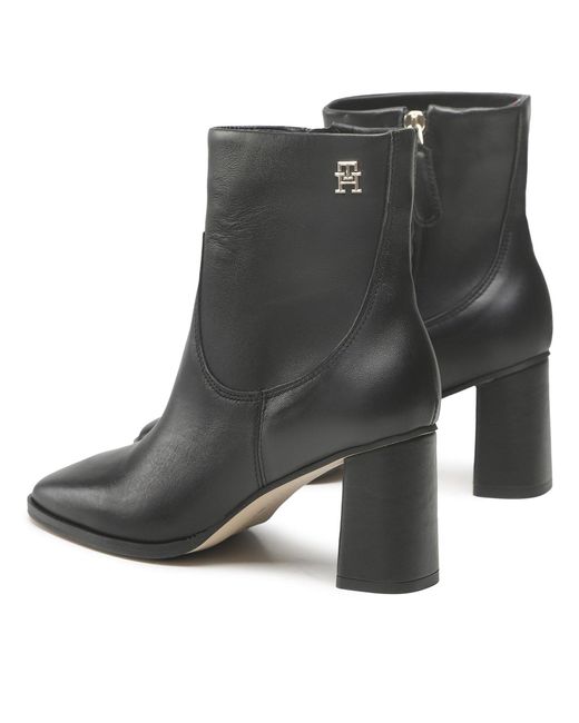 Tommy Hilfiger Black Stiefeletten Soft Square Toe Ankle Fw0Fw06838 Bds