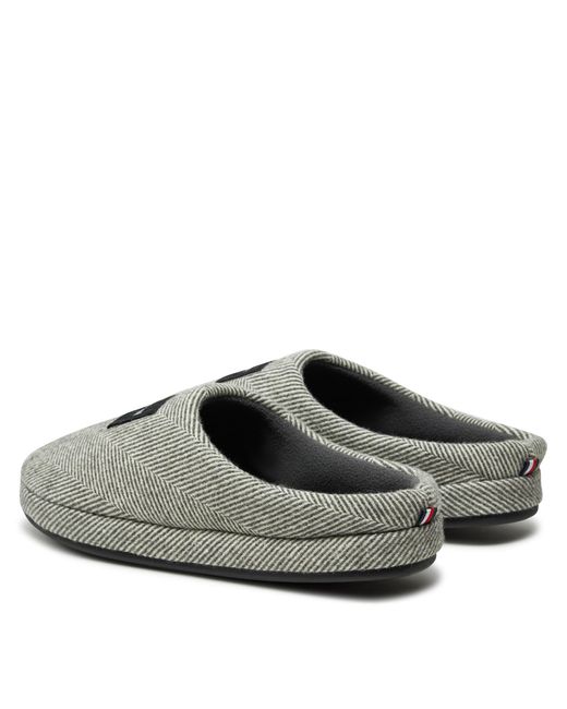 Tommy Hilfiger Hausschuhe Flag Herringbone House Shoe Fm0Fm05304 in Gray für Herren