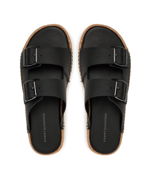 Tommy Hilfiger Espadrilles Flex Jutte Hilfiger Lth Sandal Fm0Fm05646 in Black für Herren