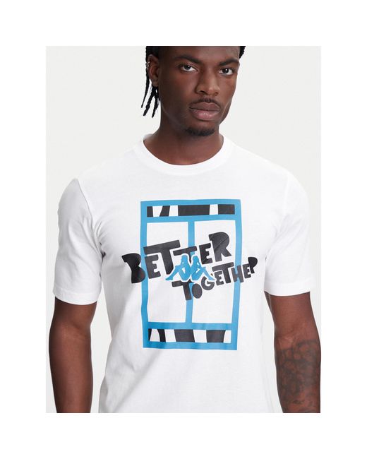 Kappa T-Shirt 351U8Jw 001 Regular Fit in White für Herren