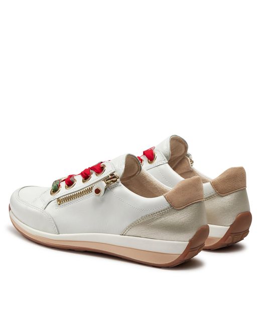 Ara White Sneakers 12-34587-79 weiss/weissgold/camel