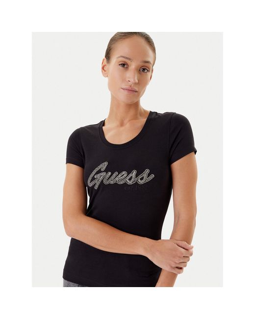 Guess Black T-Shirt W5Yi16 J1314 Regular Fit