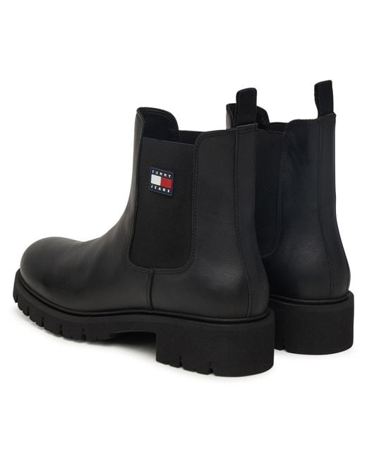 Tommy Hilfiger Black Klassische Stiefeletten Tjw Chelsea Leather Boot En0En02825