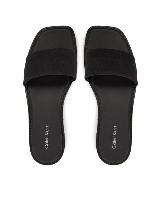 Calvin Klein Black Pantoletten Flat Slide