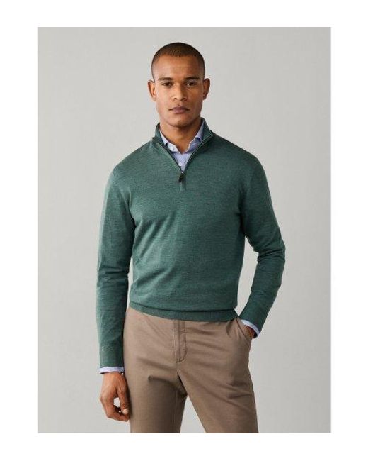 Pull À Fermeture Éclair Ess Merino Hzip Hackett pour homme en coloris Green