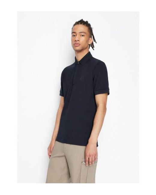 Polo Cotton Classic ARMANI EXCHANGE pour homme en coloris Blue