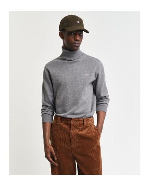 Pull À Col Roulé En Coton Classique Gant pour homme en coloris Gray