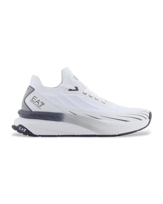 Chaussures Crusher Distance Snoic Knit EA7 en coloris White