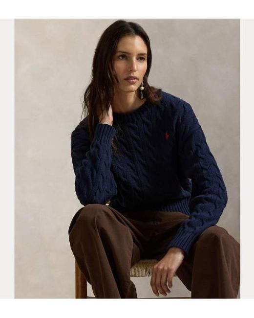 Pull Cable Polo Ralph Lauren en coloris Blue