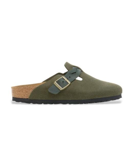 Sabots En Cuir Tressé Boston Birkenstock en coloris Green