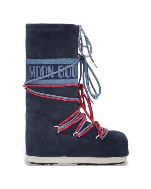 Bottes En Cuir À Lacets Icon, Bleu Marine Moon Boot en coloris Blue
