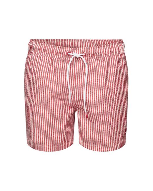 Short de bain rayé en matière texturée Esprit pour homme en coloris Pink