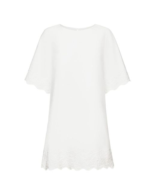 Esprit Mini-jurk Met Borduursel En Klokmouwen in het White