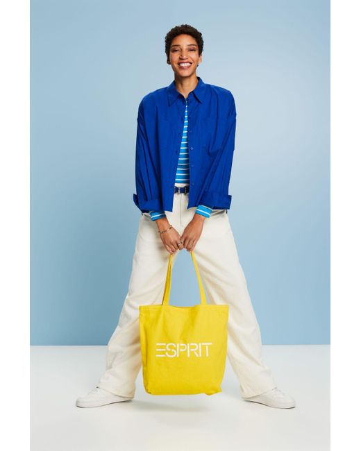 Esprit Overhemd Van Katoen-popeline Met Knoopsluiting in het Blue