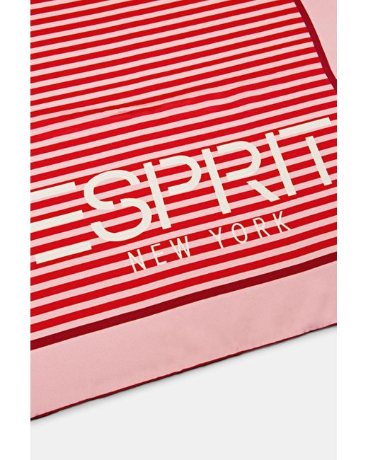 Esprit Vierkante Bandana Van Zijde Met Print in het Red