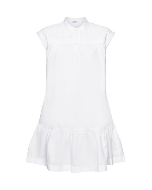 Mini-robe sans manches à base volantée Esprit en coloris White