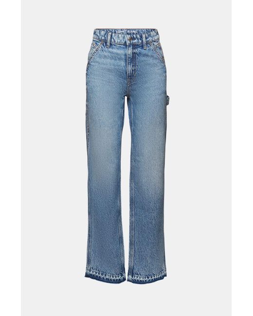 Esprit Straight Jeans Met Hoge Taille in het Blue