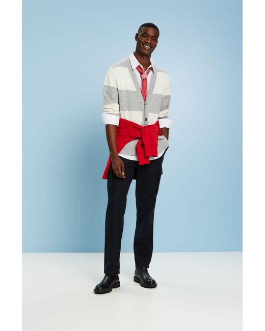 Chemise brodée en coton de coupe Slim Fit Esprit pour homme en coloris White