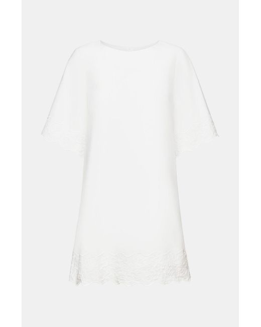 Esprit Mini-jurk Met Borduursel En Klokmouwen in het White