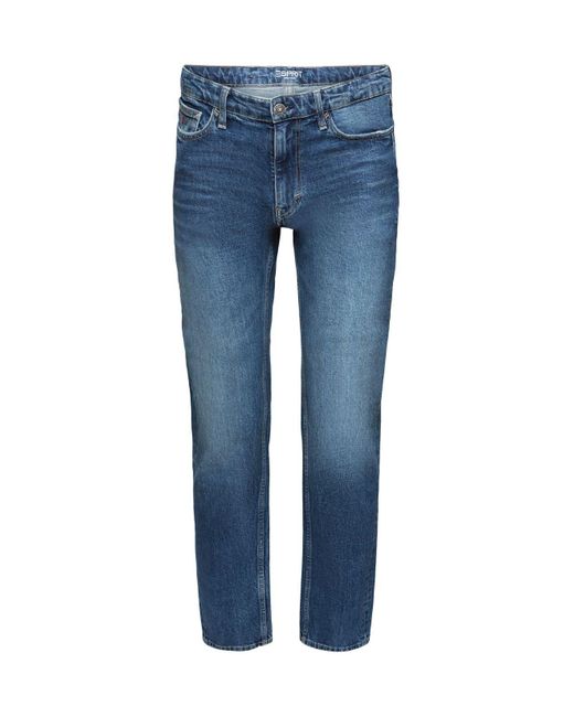 Esprit Rechtlijnige Jeans Met Middelhoge Taille in het Blue voor heren