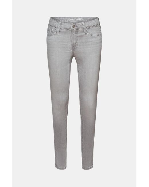 Esprit Gray Schmal geschnittene Jeans mit mittlerer Bundhöhe