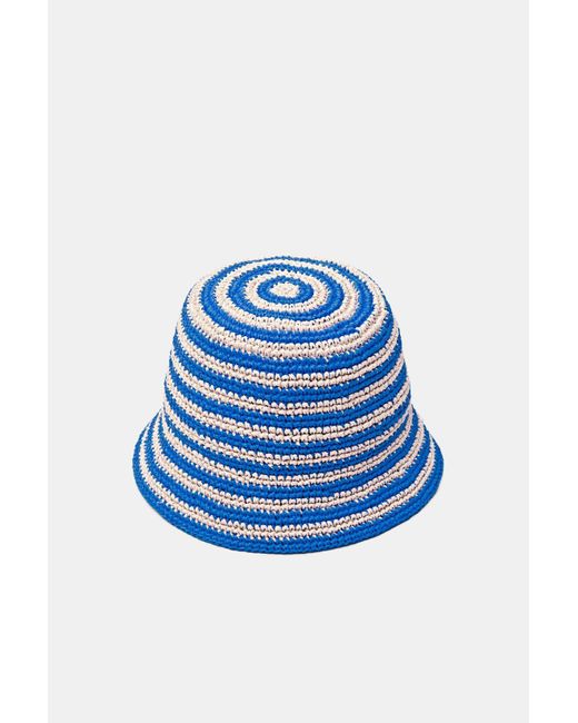 Esprit Blue Gewebter Bucket Hat mit Streifen