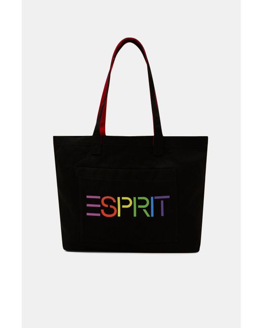Esprit Canvas Tote Bag Met Logo in het Black