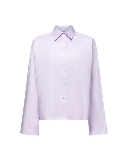 Chemise boutonnée en popeline de coton Esprit en coloris Purple