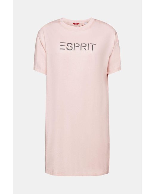 Esprit Jersey Nachthemd Met Logo in het Pink