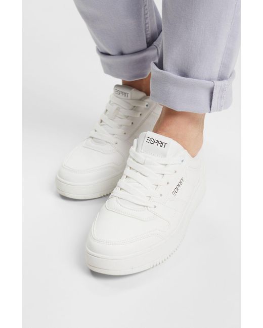 Esprit Sneakers Van Imitatieleer in het White