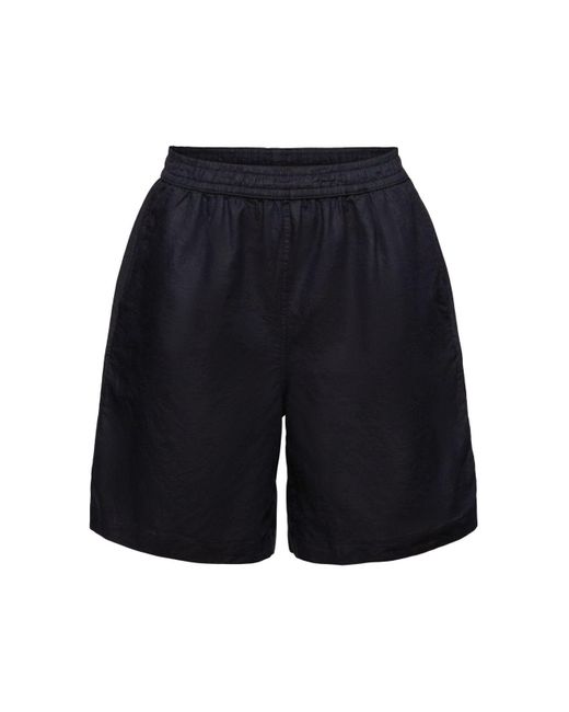 Esprit Blue Pull-on-Shorts aus Baumwolle-Leinen-Mix