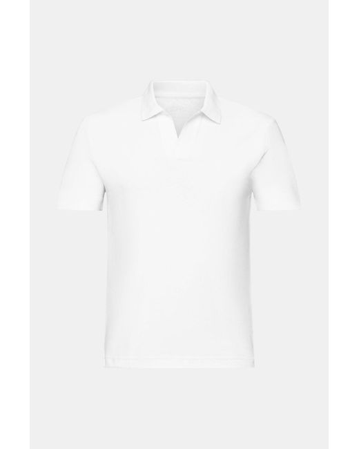 Esprit Katoen-linnen Poloshirt in het White voor heren