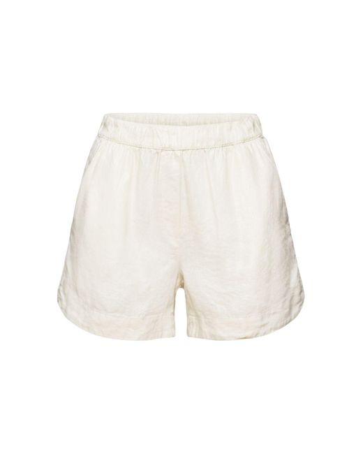 Esprit White Pull-on-Shorts aus Leinenmix (1-tlg)