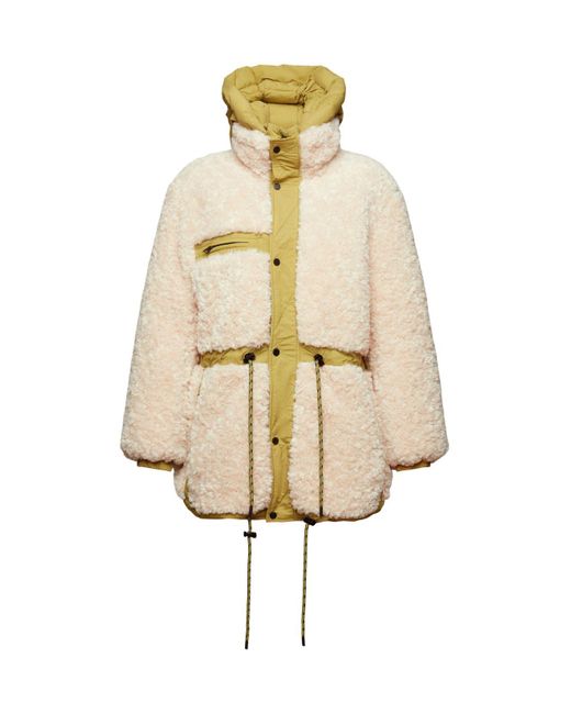 Manteau réversible en sherpa Esprit en coloris Natural