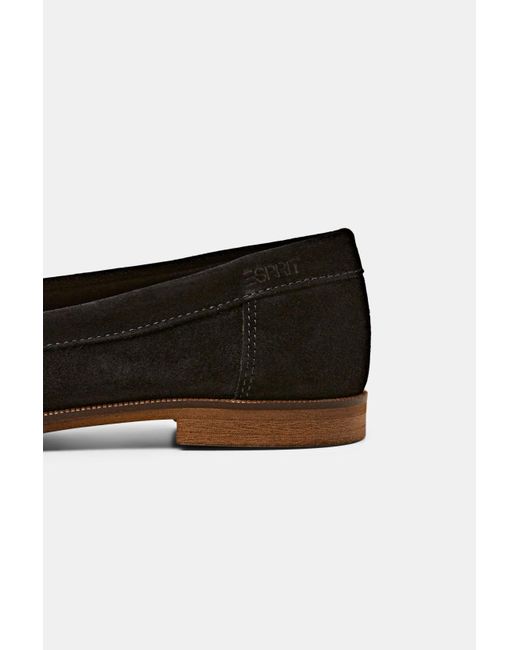 Esprit Loafers Van Suède in het Black