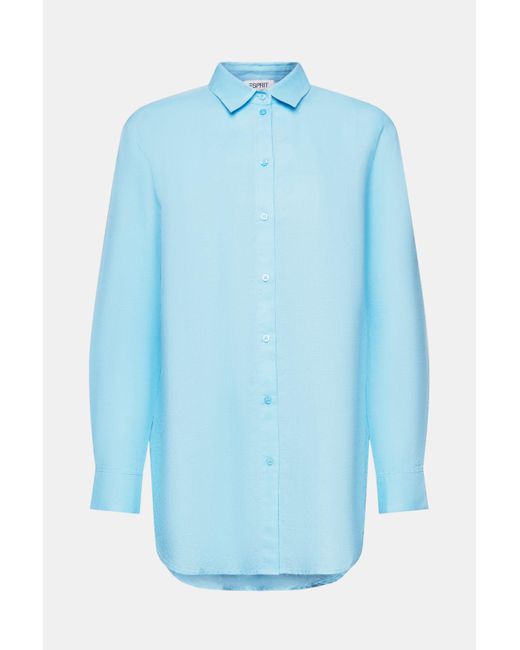 Esprit Overhemd Van Linnen Van Katoen in het Blue